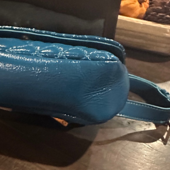 Versace Blue Quilted Clutch with Gold Medusa Medallion - Picture 4 of 9